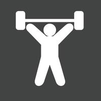 Weight Lifting Person Glyph Inverted Icon vector