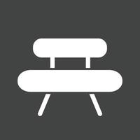 Wooden Bench Glyph Inverted Icon vector