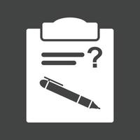 Solving Question Glyph Inverted Icon vector