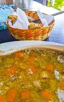 Lentil and carrot soup very nice and rustic in Mexico. photo