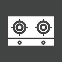 Cooking Stove Glyph Inverted Icon vector