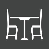 Lunch Table Glyph Inverted Icon vector