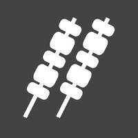 BBQ Stick Glyph Inverted Icon vector