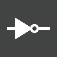 NOT Gate Glyph Inverted Icon vector