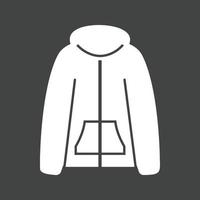 Warm jacket Glyph Inverted Icon vector