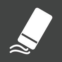 Eraser Glyph Inverted Icon vector