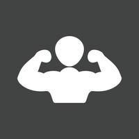 Muscular Person Glyph Inverted Icon vector