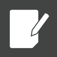 Edit Document Glyph Inverted Icon vector