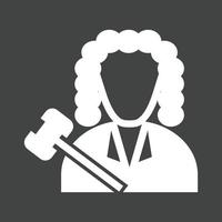 Judge Glyph Inverted Icon vector