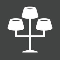 Lamps Stand Glyph Inverted Icon vector