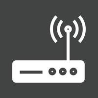 Wifi Router Glyph Inverted Icon vector