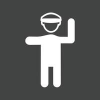 Traffic policeman Glyph Inverted Icon vector
