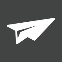 Paper Plane Glyph Inverted Icon vector