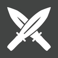 Two Swords Glyph Inverted Icon vector