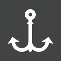 Anchor II Glyph Inverted Icon vector