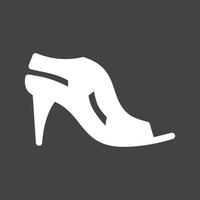 Stylish Sandals Glyph Inverted Icon vector