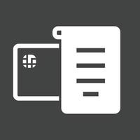 Receipt Glyph Inverted Icon vector