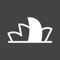 Opera House Glyph Inverted Icon vector