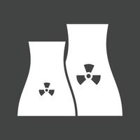 Nuclear Plant Glyph Inverted Icon vector