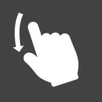 Swipe Down Glyph Inverted Icon vector