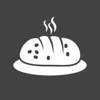 icono de glifo de pan caliente invertido vector