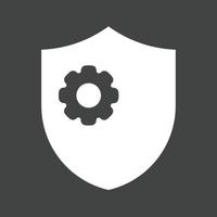 Shield Settings Glyph Inverted Icon vector