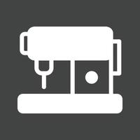 Sewing Machine Glyph Inverted Icon vector