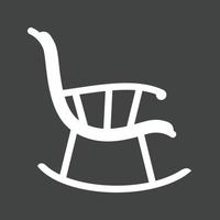 Rocking Chair Glyph Inverted Icon vector