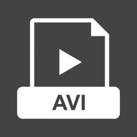 AVI Glyph Inverted Icon vector