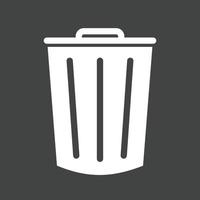 Dustbin Glyph Inverted Icon vector