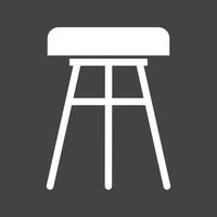 Stool Glyph Inverted Icon vector