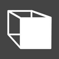 Cube Glyph Inverted Icon vector