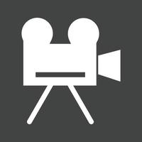 Video Camera Glyph Inverted Icon vector