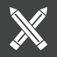 Two Pencils Glyph Inverted Icon vector