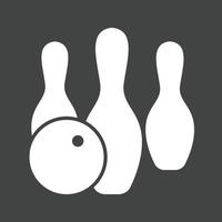 Bowling Glyph Inverted Icon vector