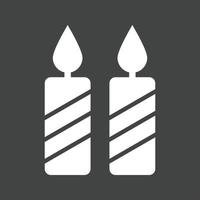 Two Candles Glyph Inverted Icon vector