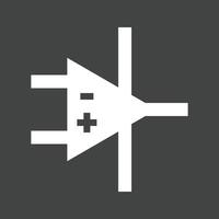 Operational Amplifier Glyph Inverted Icon vector