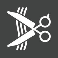 Hair Cut Glyph Inverted Icon vector