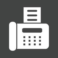 Fax Machine Glyph Inverted Icon vector