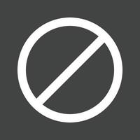 No Entry Sign Glyph Inverted Icon vector