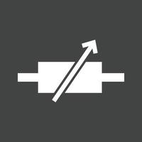 Variable Resistor Glyph Inverted Icon vector