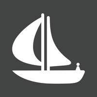 Boat Glyph Inverted Icon vector