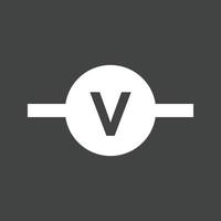 icono de glifo de voltímetro invertido vector