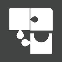 Puzzle pieces Glyph Inverted Icon vector