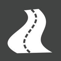 Road Glyph Inverted Icon vector