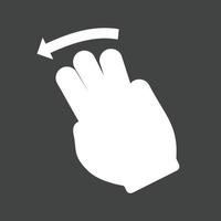 Three Fingers Left Glyph Inverted Icon vector