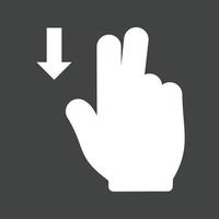 Two Fingers Down Glyph Inverted Icon vector