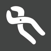 Pliers II Glyph Inverted Icon vector