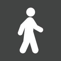 Walking in Rain Glyph Inverted Icon vector