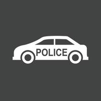 icono de glifo de coche de policía invertido vector